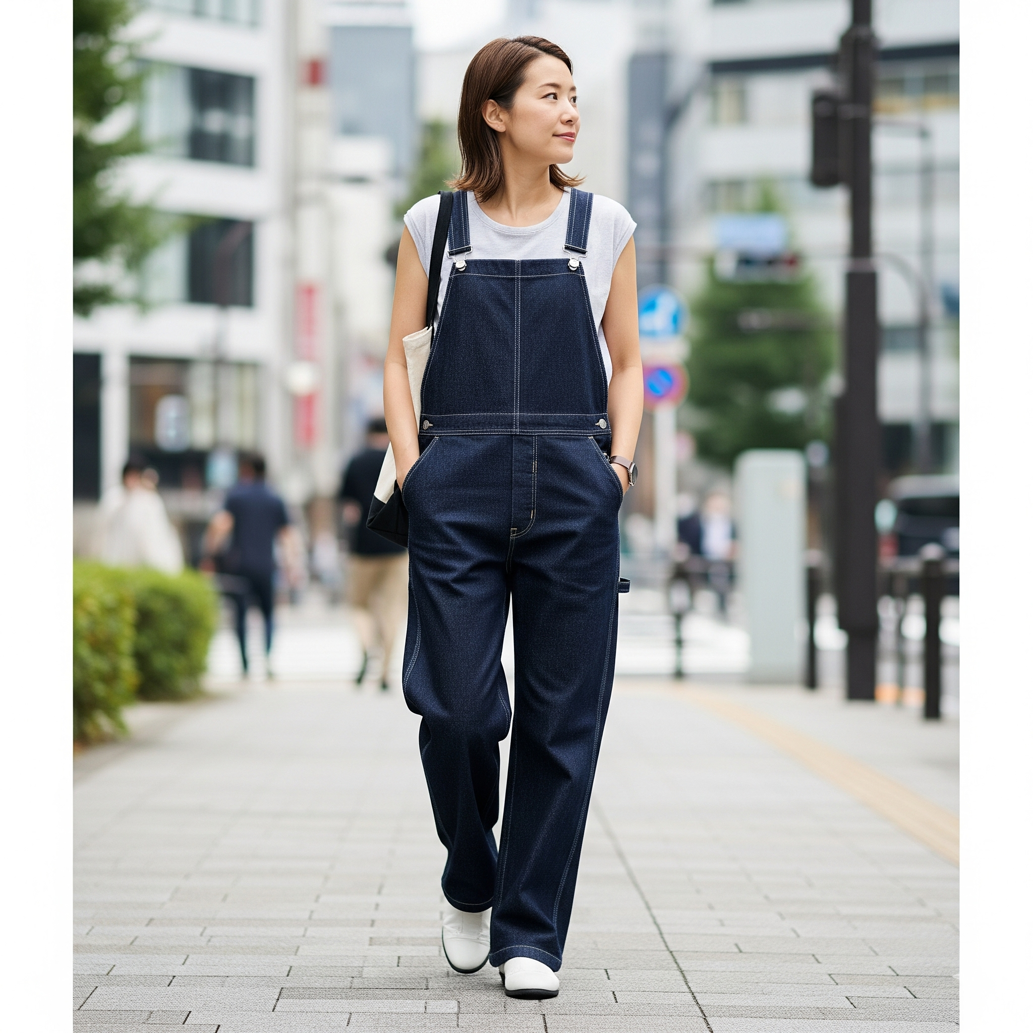 大人 デニム サロペットの正解コーデ｜体型カバーと旬見え術