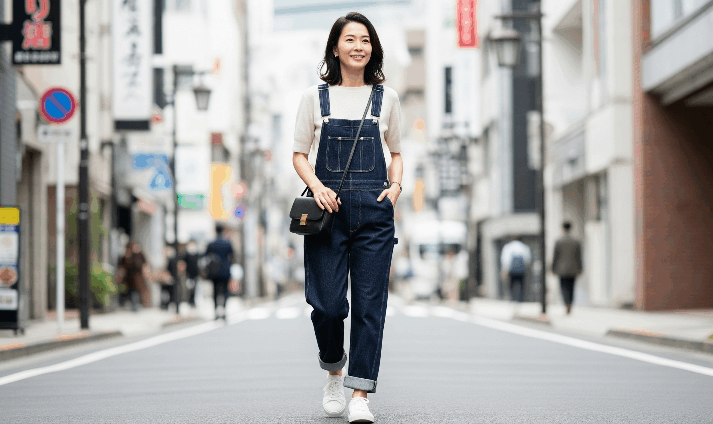 トップス サロペット 白トップス ワイドパンツ アンクル丈 袖あり 半袖 ラウンドネック ストレート ポケット ハイウエスト カラーデニム かわいい 大人可愛い お買物マラソン お得なクーポン配布中オールインワン