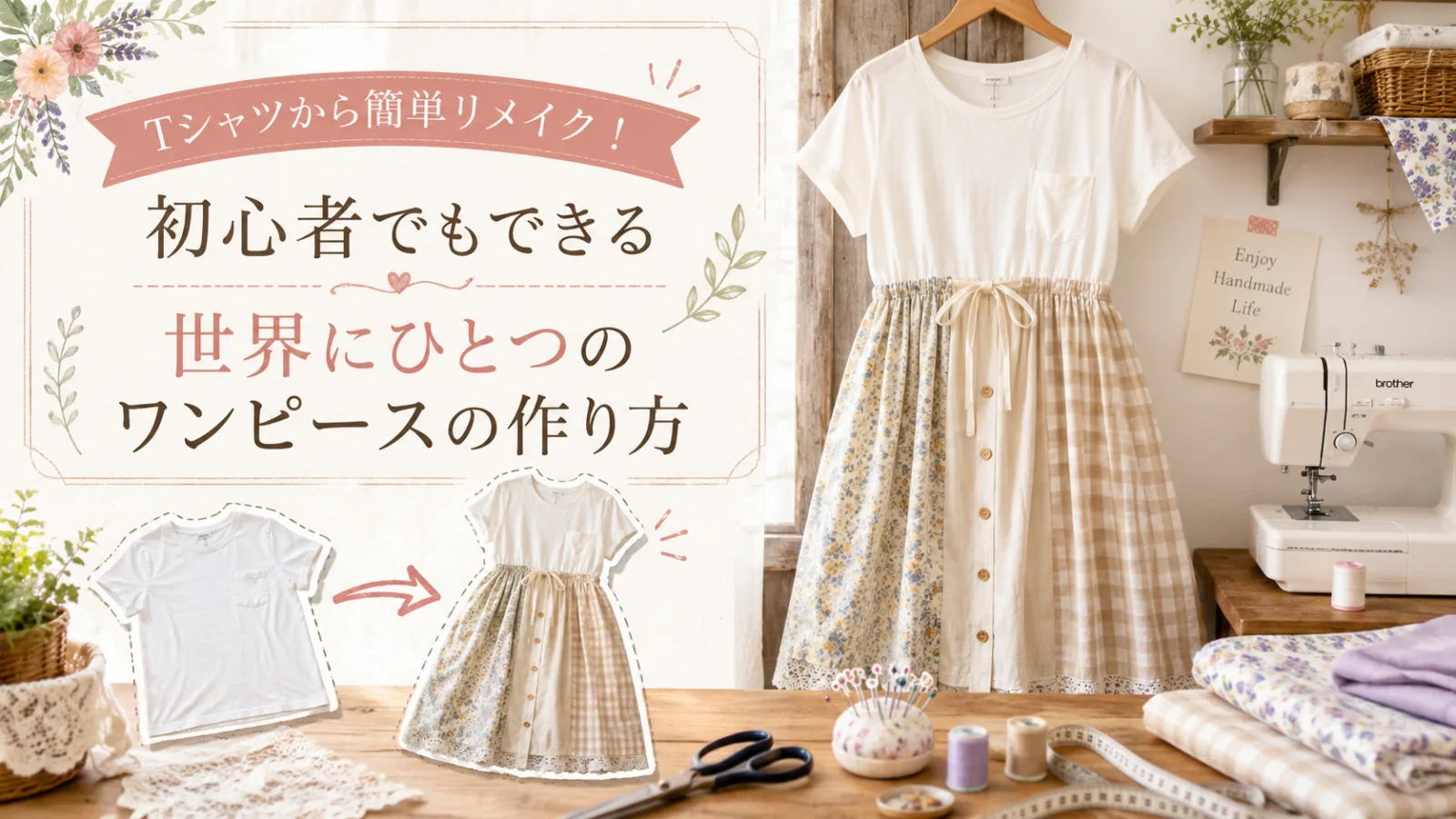 Tシャツから簡単リメイク！初心者でもできる世界にひとつのワンピース