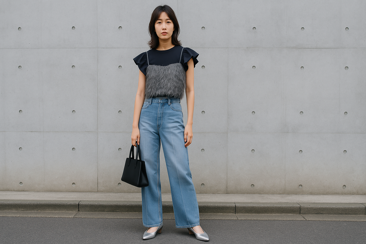 フリンジビスチェ×デニムの抜け感コーデ