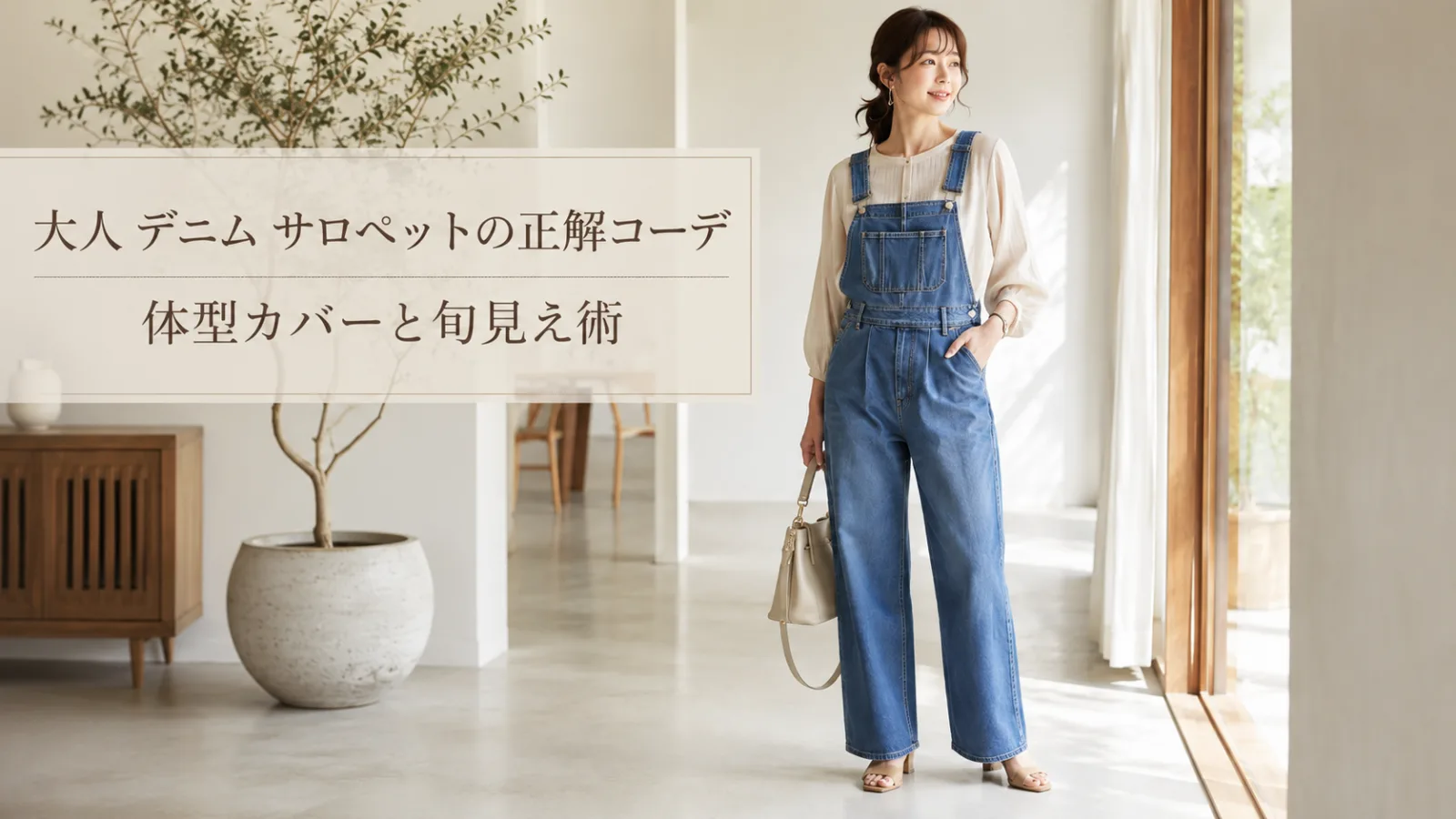 大人 デニム サロペットの正解コーデ｜体型カバーと旬見え術