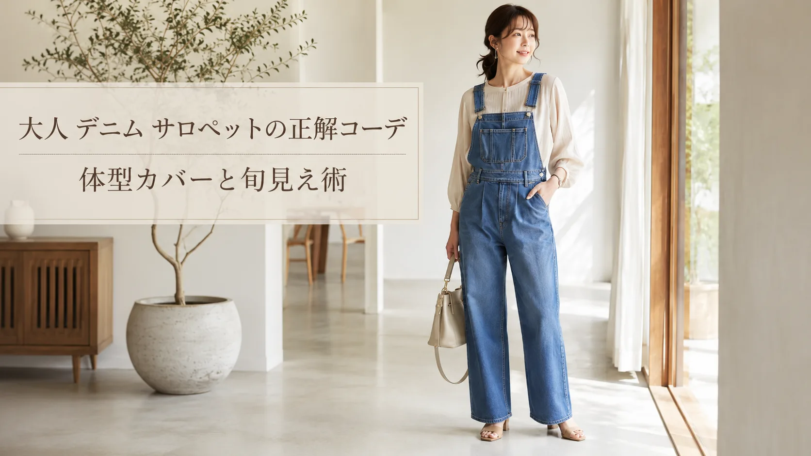 大人 デニム サロペットの正解コーデ|体型カバーと旬見え術