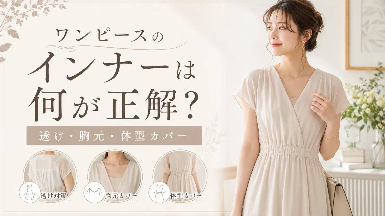 ワンピースのインナーは何が正解？透け・胸元・体型カバーの アイキャッチ画像
