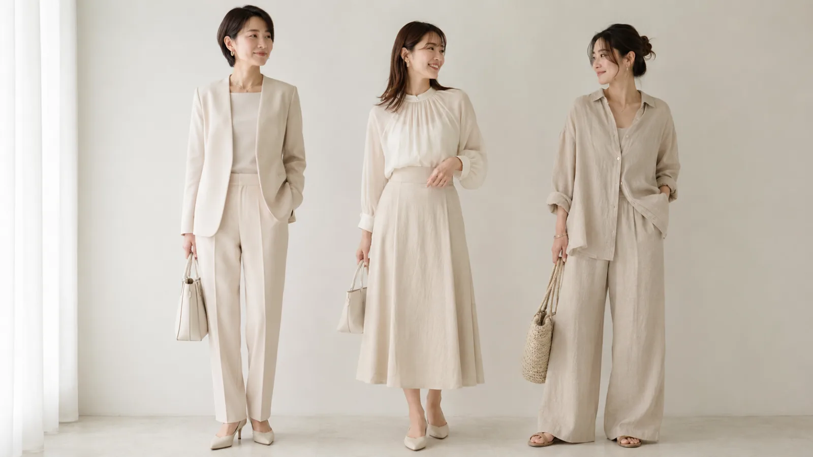 骨格タイプ別のシルエットを意識した3種類の淡色コーデ_YUVENIR STYLE LAB